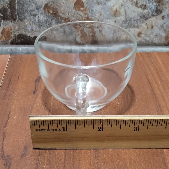 VTG Clear Glassware Snack Set 4 Four Plates Cups - Picture 9 of 16